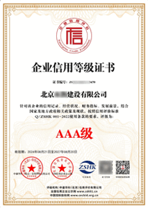 AAA 认证证书样本_企无忧客户案例